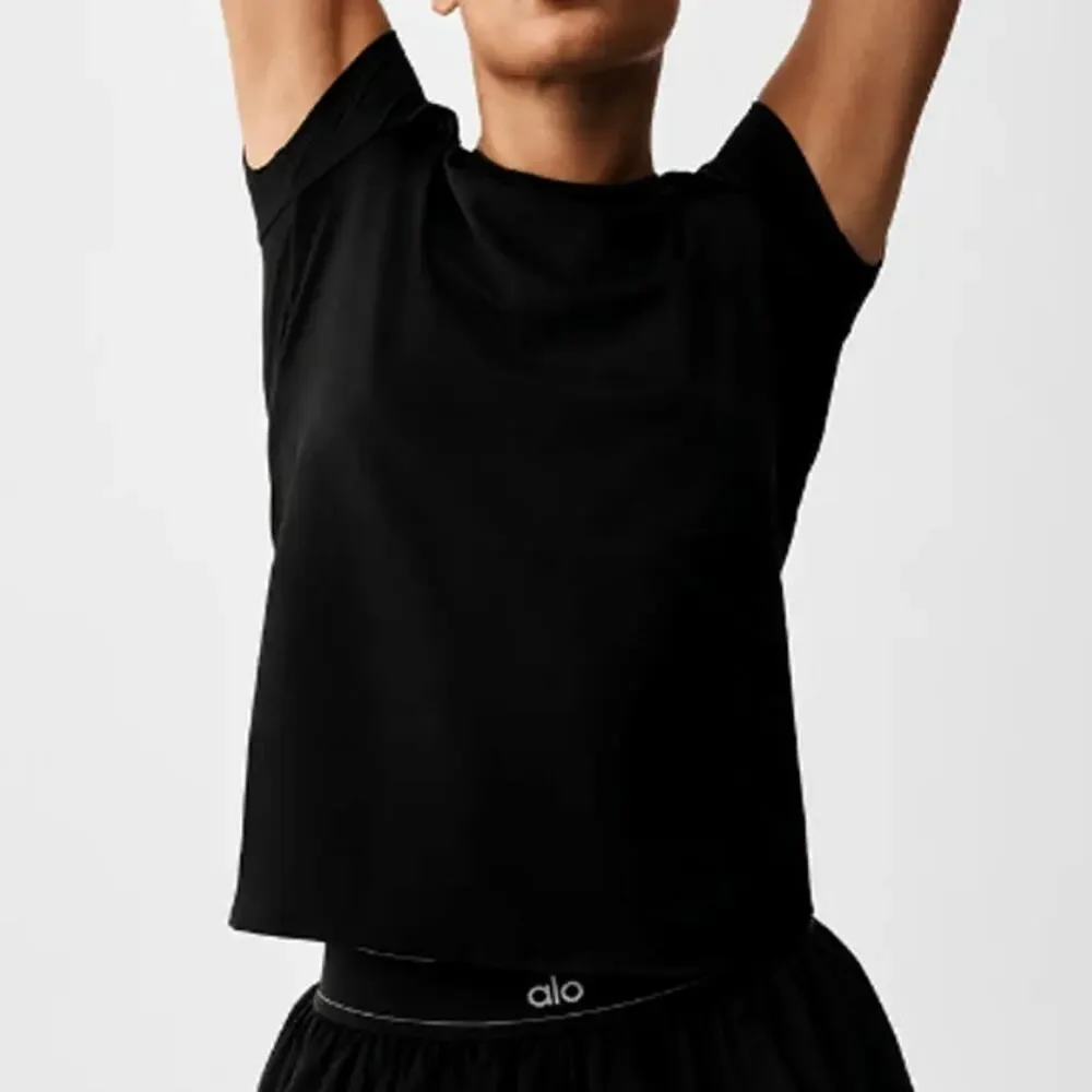 Alo Yoga Black Alosoft Finesse Tee Size M